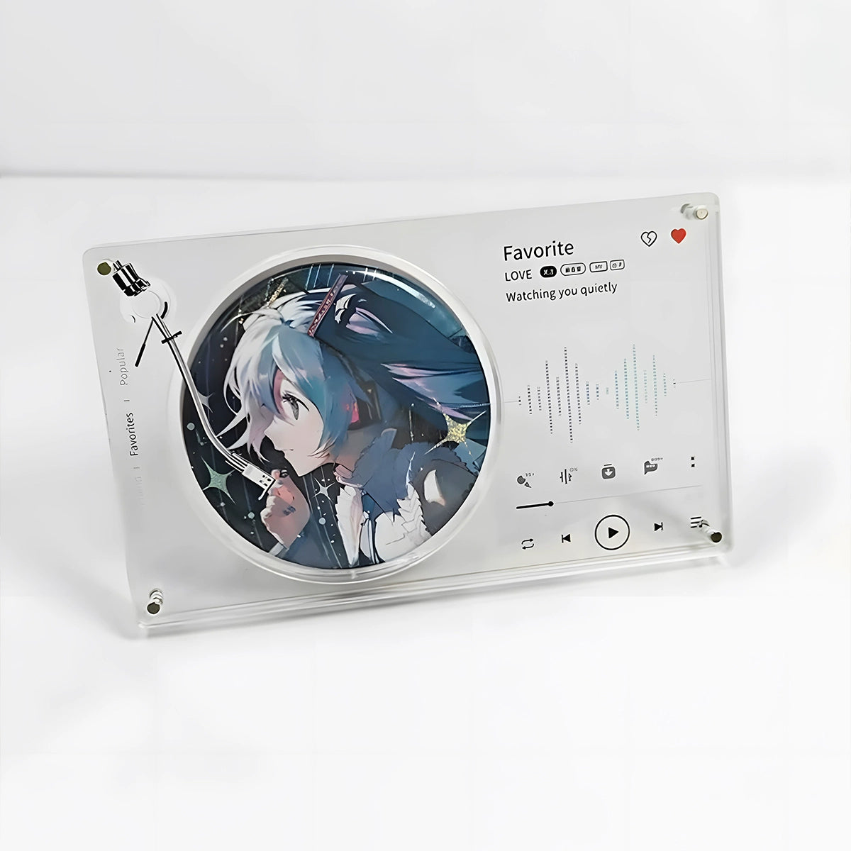 Motorized Spinning Badge Display with Premium Acrylic — Vinyl Style